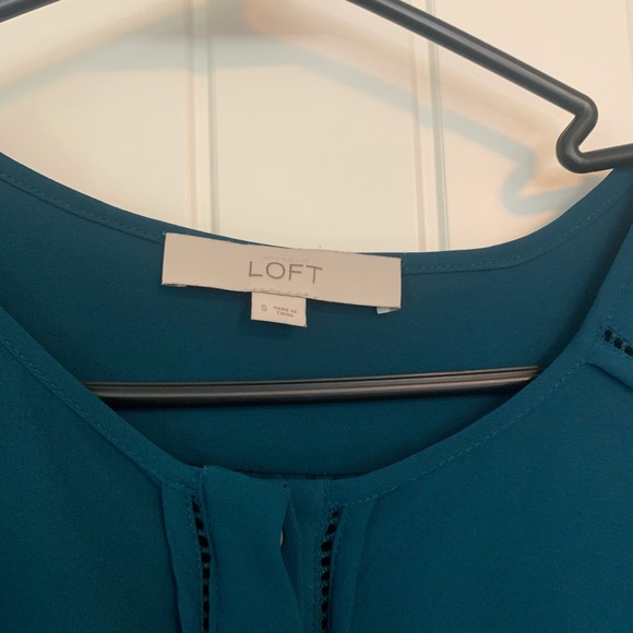 LOFT Teal Button Up Blouse - S - Picture 4 of 4